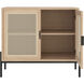 Avida 37.5 X 18.75 inch Black / Rustic Oak/Natural Sideboard, Small